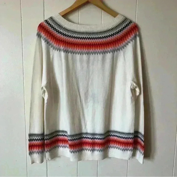 Talbots Lightweight Reindeer Cotton Blend Top Sweater Size L - Picture 8 of 9